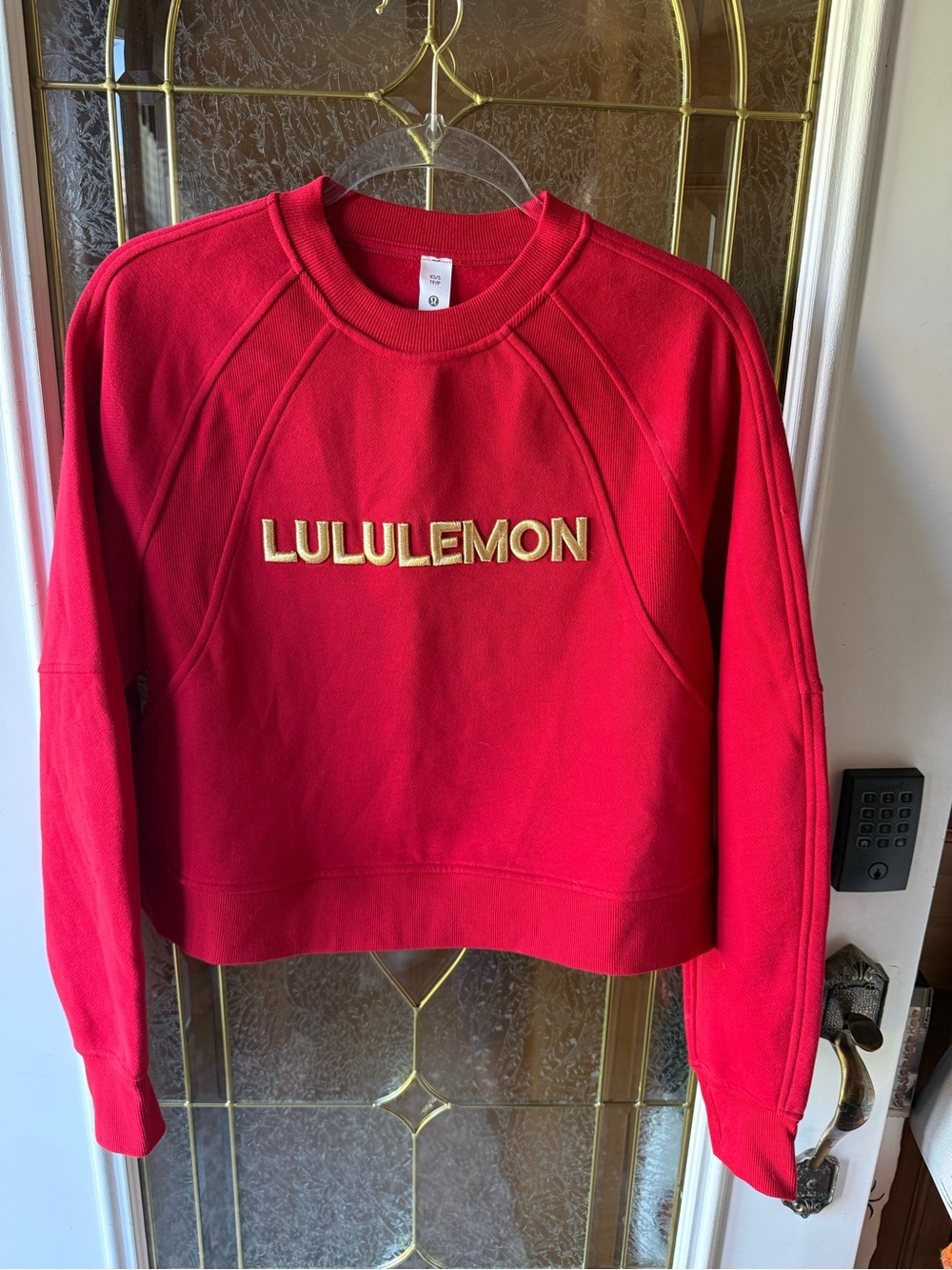 lululemon athletica Red Crewneck Sweatshirt with Gold Logo/LUNAR NEW YEAR!!